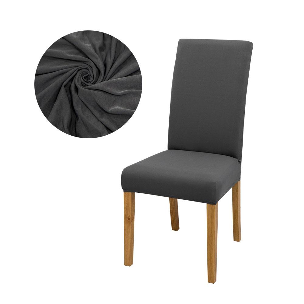 Solid Color Chair Covers Elastic Dining Room Seat Cover Washable Chair Protective Case for Restaurant Wedding Banquet Light Gray