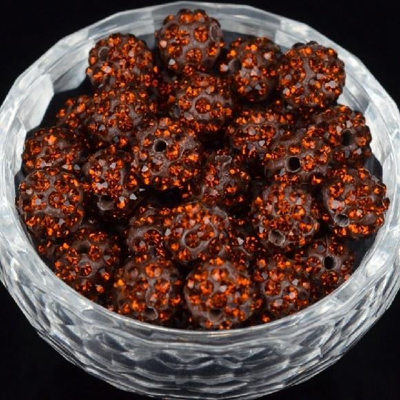 10 allanar perlas de arcilla Amatista Diamantes de Imitación 12 mm para pulseras Shamballa