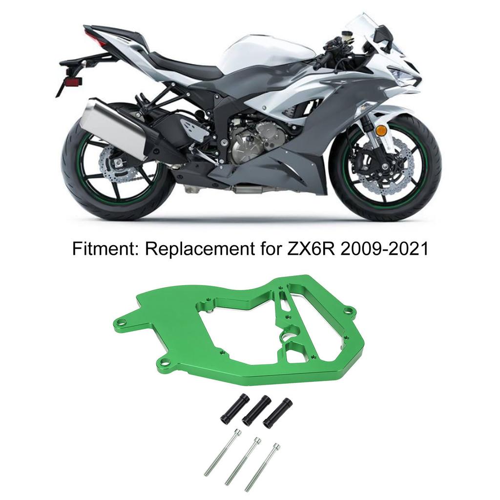 Front Sprocket Cover CNC Aluminium Alloy Chain Guard Protector Motorcycle Refitting Replacement for ZX6R 2009‑2021Green