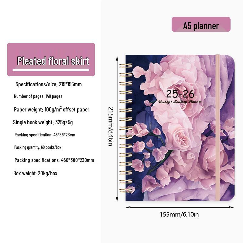 2025 A5 Daily Planner: Customizable Coil-Bound Schedule Book