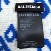 Excellent BALENCIAGA Scarf Large Jacquard Logo Blue White Wool Women 612960 Used