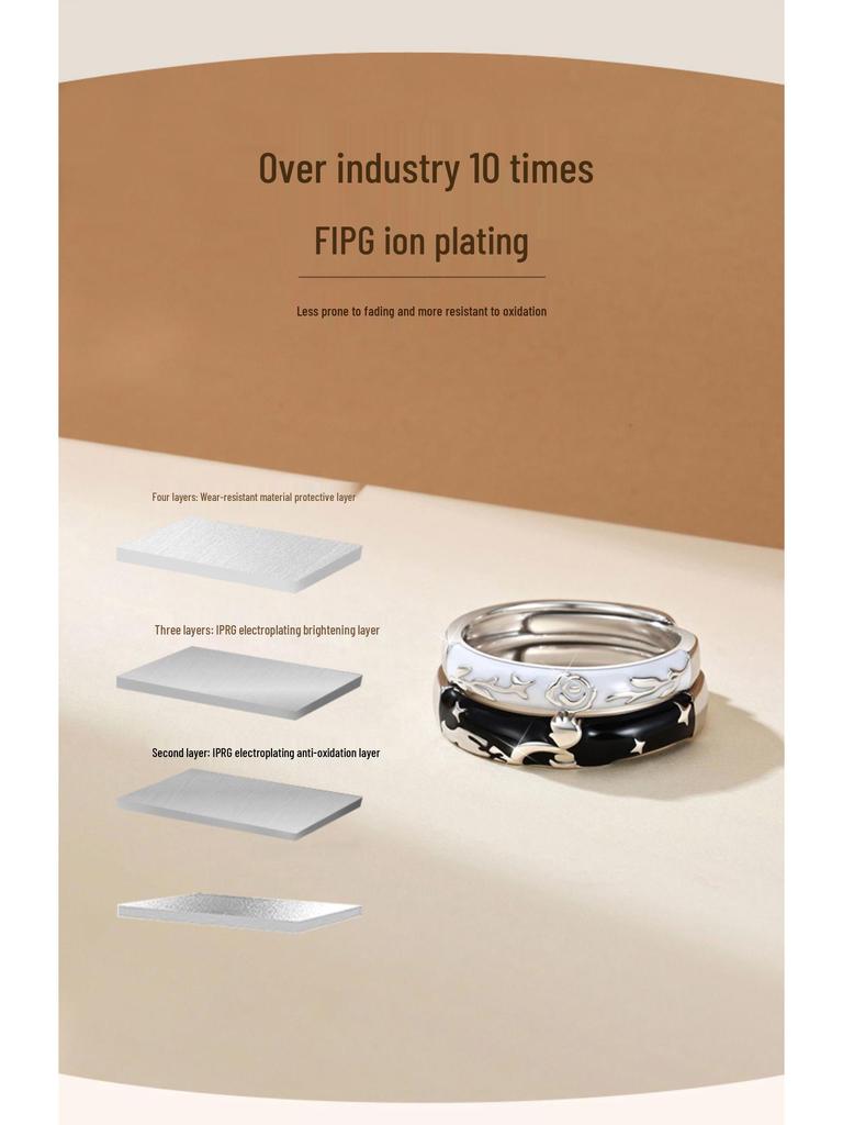 The Little Prince & Rose Sterling Silver Couple Rings - Unique Design Gift for Girlfriend