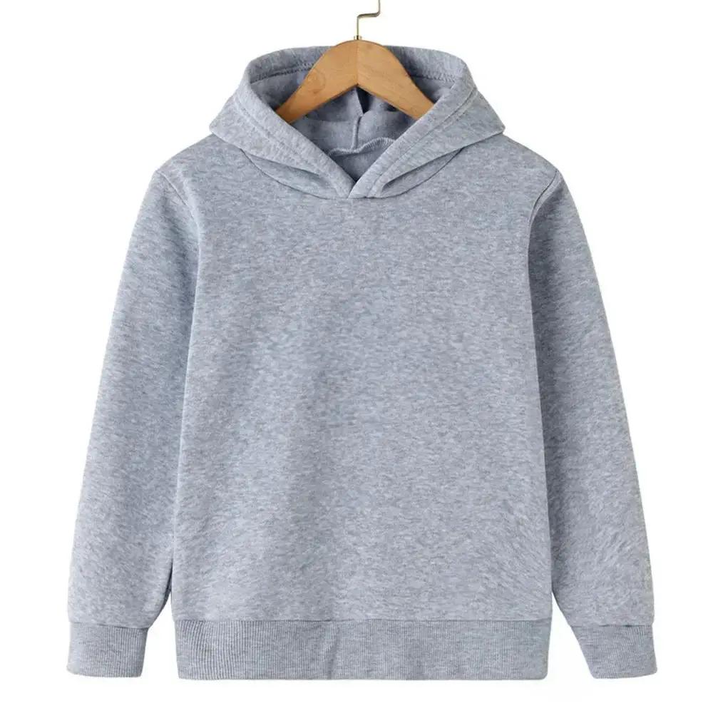 Latest Fall/Winter Children's Solid-Color Loose-Fitting Warm Hooded Sweater - Popular Boys' and Girls' Streetwear Top