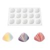 15 Cavity Silicone Shell Mold Flexible Baking Mold for Resin Chocolate Cake Soap Making with Non-Stick Surface and Heat Resistance