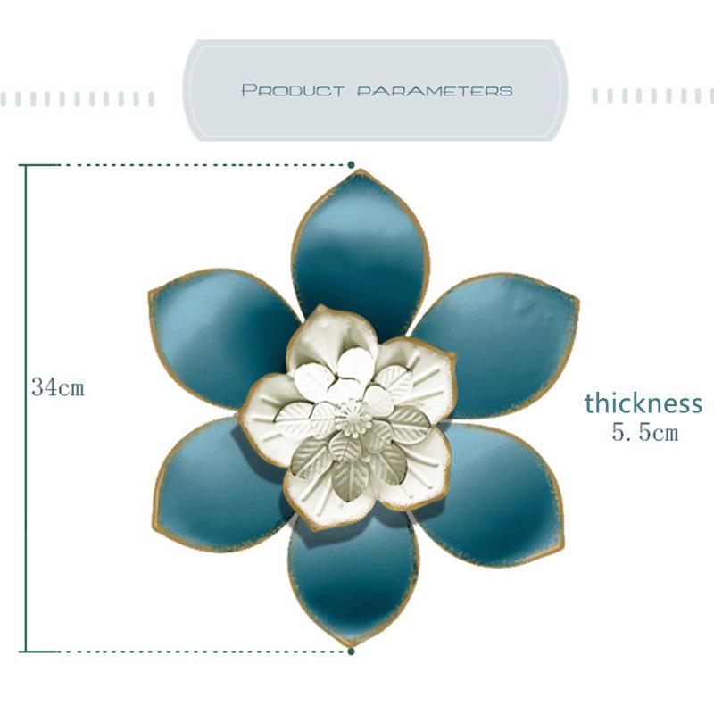 Modern Wrought Iron Flower Wall Decoration Pendant Livingroom Background Wall Hanging Ornaments Hotel Porch Wall Art Crafts