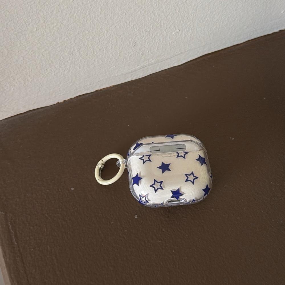 ins transparent blue star Airpods4/3 earphone protective case case 2pro second and third generation new model suitable for Apple wireless bluetooth