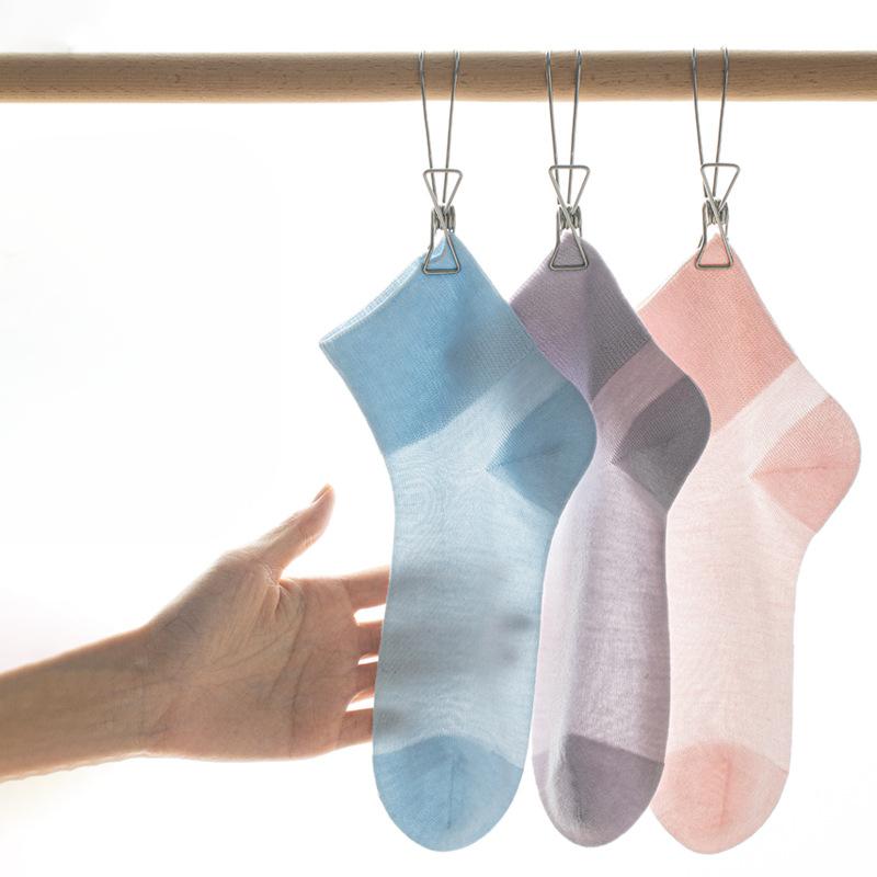 

Female Summer Ultra Thin 7A Antibacterial Deodorant Super Loose Mouth Month Son Tube Socks 1 pair чорний