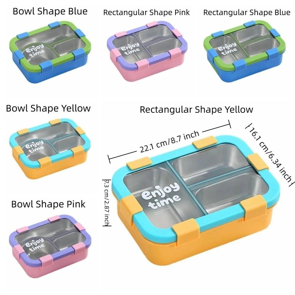 Leak-proof Divided Compartments Insulated Lunch Box Sealed Lid Food Container School Lunch