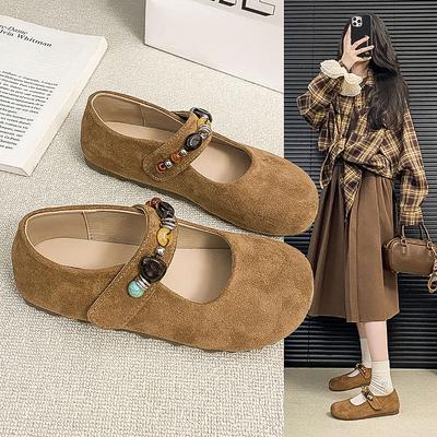 Jesień nowe buty z płytkim wycięciem damskie płaskie buty Mary Jane pojedyncze buty damskie wygodne w stylu retro okrągły nosek buty damskie