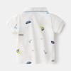 Children's Clothing Summer Boys' Polo Shirt Short-Sleeved T-shirt Baby Boys' Dinosaur Print Tops Kids Lapel Seaside Clothes