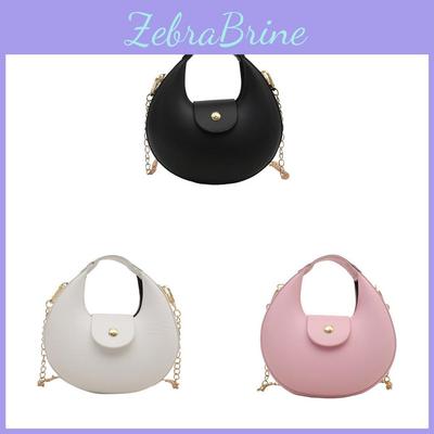 Pu Material Crescent Bag For Women With Zipper Closure And Stitching Detail For Daily Use