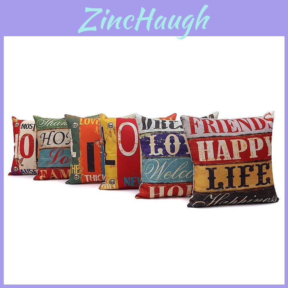 Elegant Housse De Coussin Carr Coton Imprim Lettres Rtro Mlang For A Chic Home Atmosphere