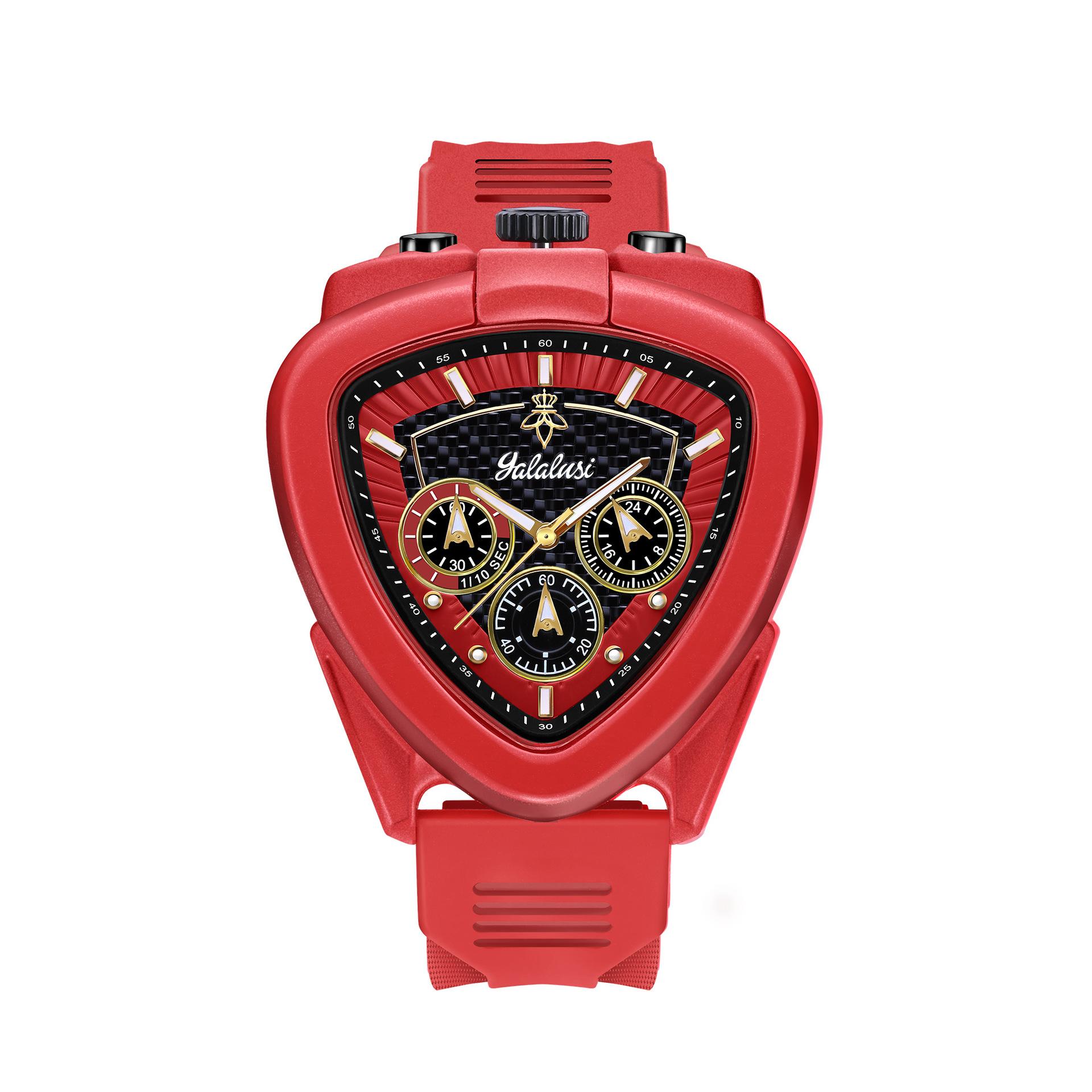 Yalalusi Waterproof Triangle Men S Luminous Silicone Strap Men S Watch Watch