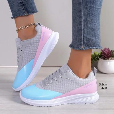 Fashion Shoes for Women 2024 Hot Sale Lace Up Women Vulcanize Shoes Autumn Breathable Mesh Mixed Colors Casual Comfortable Walking Shoes