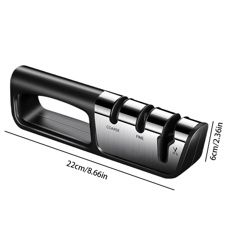 Kitchen Cutter Sharpener 3-Stage Manual Scissor Sharpener Professional Accessories for Chefs and Beginners Kitchen Tool