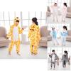 Premium Quality Halloween Kids Pajamas Cosplay Costume Featuring Pokemon Pikachu Dragon Cow Designs