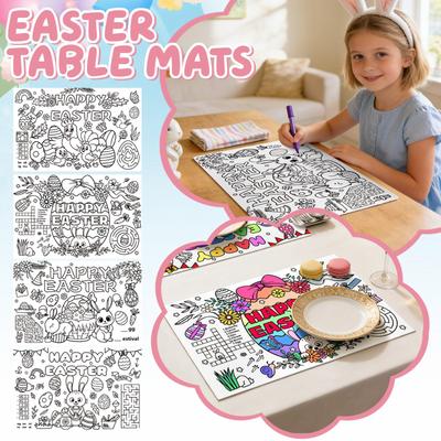 Easter Egg Children's Paper Placemats, Holiday Decoration Items, Disposable Paper Table MATS.