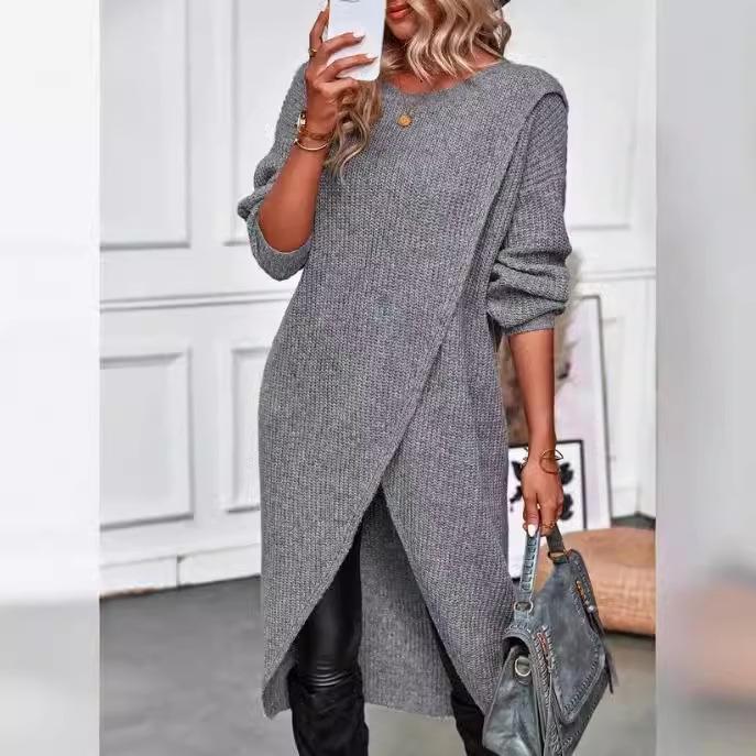 

Women s Knitted Long Coat Dress L