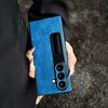Business Stand Leather Phone Case for Samsung Galaxy Z Fold 7 6 5 4 3 Crazy Horse Pattern Bracket Hard Mobile Shockproof Protect Cover