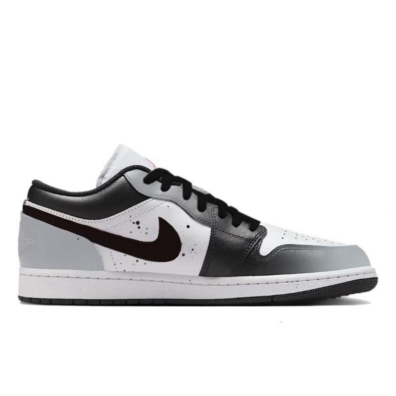 Jordan 1 Gray Ink Assassin Abrasion Resistant Low Top Vintage Basketball Shoes Men's Black Gray 553558-165(Team1267-)