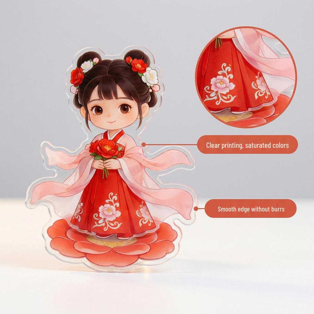 Peach Blossom Goddess Cultural Acrylic Souvenir Magnet