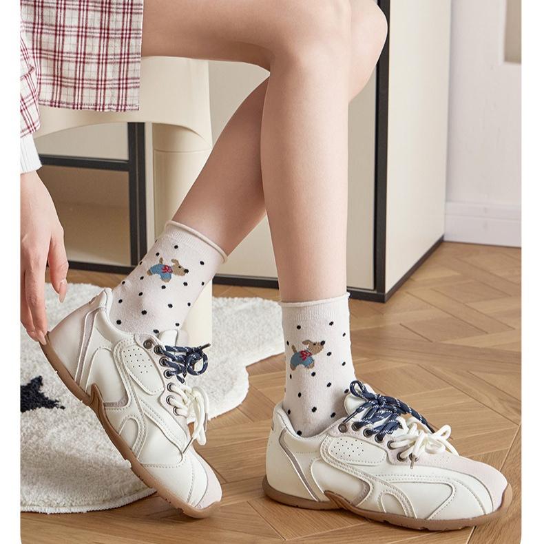 Funny Socks Animals Cartoon Dog Print Japanese Kawaii Cute Socks Women Korean Style Casual Harajuku Streetwear Middle Tube Socks