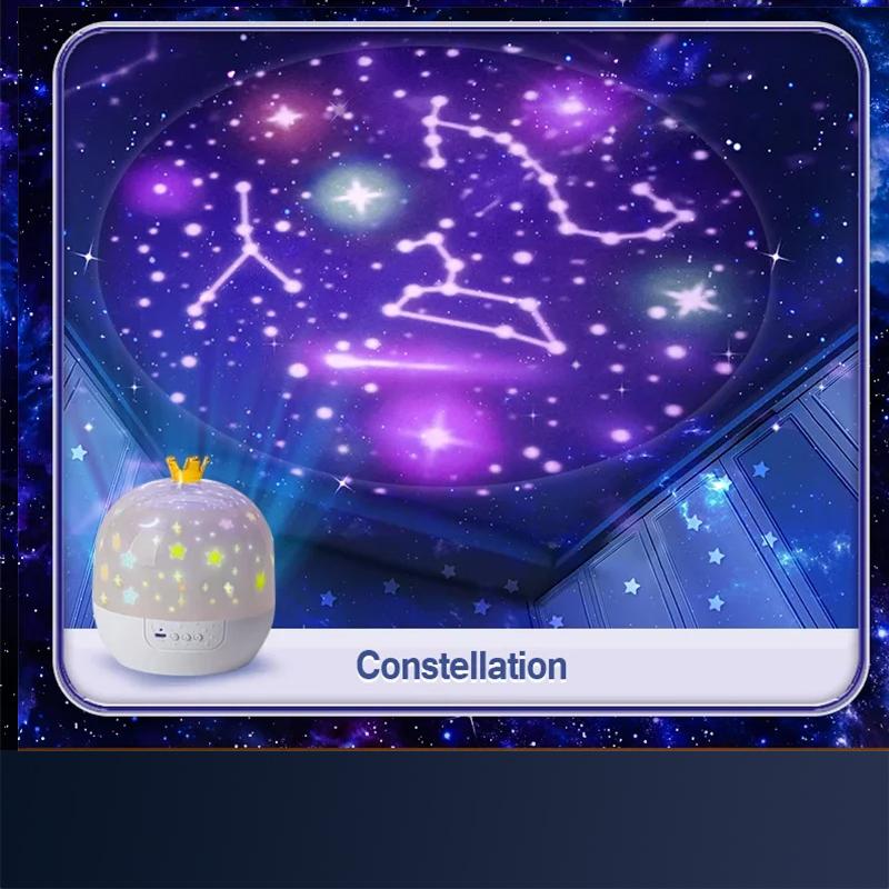 Galaxy Lichtprojektor Krone Stern Nachtlichter rotierende LED Schlafzimmer Dekoration Lampe