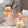 Gingerbread Man Ornaments for Christmas Tree Plastic Gingerbread Boy/Girl Hanging Ornaments with Peppermint Candy for Tree Home Party Decor