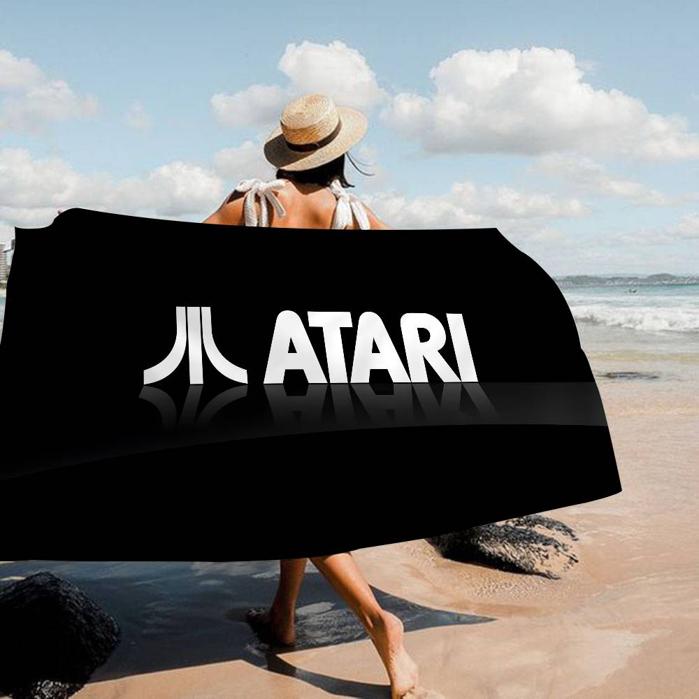 A-Atari Logo Microfiber Blanket Quick Drying Beach Towels Oversized Printing Super Absorbent Pool Towel Blanket