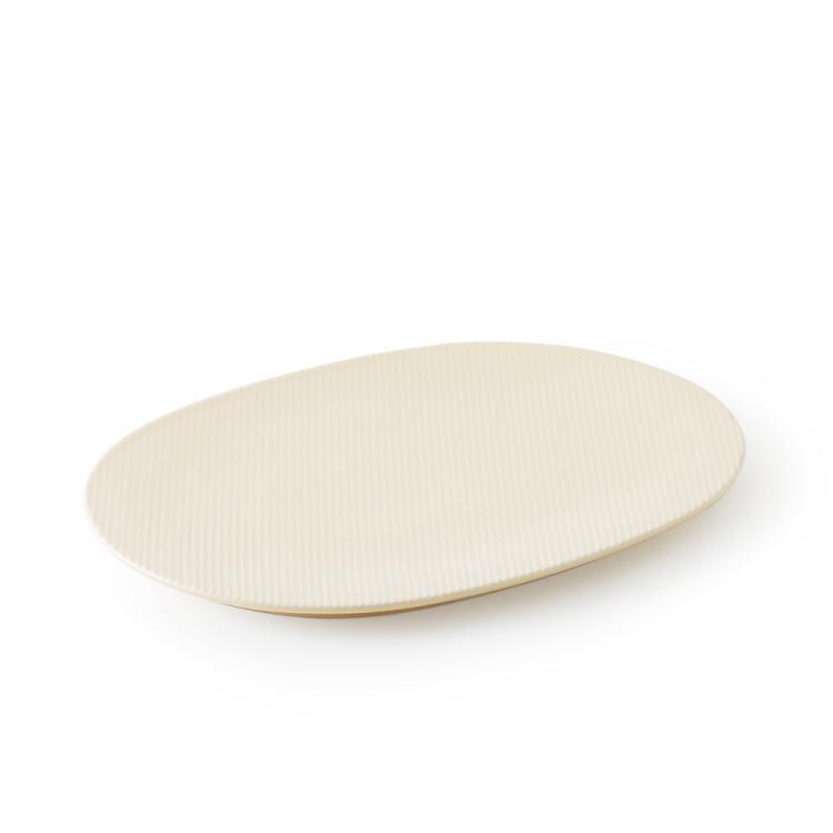 Tackaon Einzigartiger Täglicher Ovaler Kamm Platte Nr. 4 [4 Farben] Großer Teller Brunch Dessert Hübsches Anrichten Oval Ovales Geschirrset