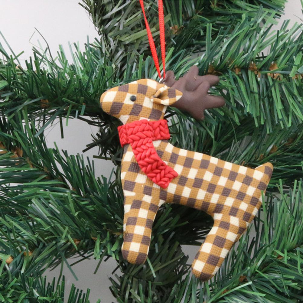 Weihnachtsbaum Niedliche Elch Dekorationen Hängeanhänger Weiche Ton Hirsch Handwerk Ornament Weihnachtsbaumschmuck für Zuhause Neues Jahr