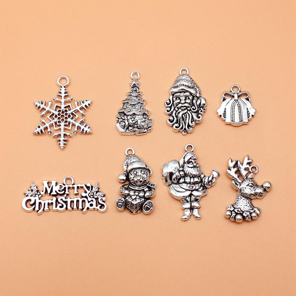 

Рождественские снежинки Лось Снеговик Санта-Клаус Рождественская елка Подвески Товары для изготовления ювелирных изделий Материалы по индивидуальному заказу