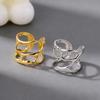 Stainless Steel Metal Lava Rings for Women Girls Fashion Gold Color Hollow Wide Adjustable Finger Rings Y2K Jewelry 2026 Trend