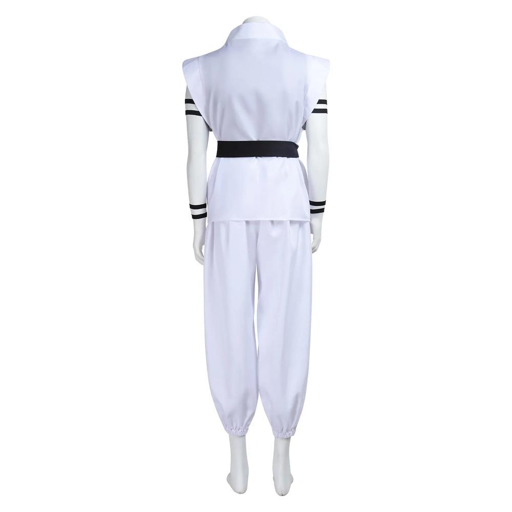 White Kung Fu Suit With Tattoo Stickers Ryomen Sukuna As Megumi Showdown Cosplay Costume Full Set