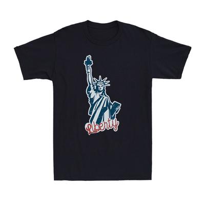 Statue Liberty Freedom Independence 4th July NYC USA Men's Cotton T-Shirt Unisex T-Shirt