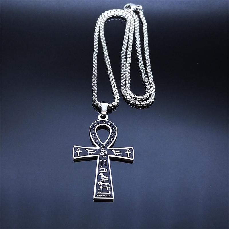Egyptian Ankh Cross Key Of Life Necklaces for Women/Men Stainless Steel Mythology Chain Necklace Jewelry bijoux homme N3456S02