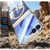 Galaxy Z Flip 8 Folding Phone Case with Hinge Protection Built-in Screen Protector and Camera Cover-Gold
