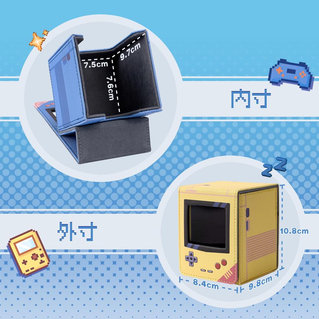 Game Console Deck Trading Card Display Holds 100 Vertical Two Cute Case, Case, Window, Cards, Double/Triple Sleeves, Storage, Dividers, Leather,