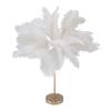 Feather Table Lamp Touch Switch USB Ostrich Feather Lamp 3 Color Dimming Desk Lamp with Gold Metal Base 30pcs Feather