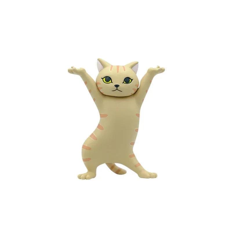 Kawaii Cats Pen Holder Funny Cat Doll Ornaments Plastic Crafts Earphone Support For Room Office Desk Home Decoration Accessories