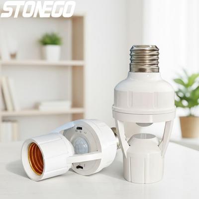 E27 Adjustable LED Lamp Holder Infrared Sensor Light Control Time Delay Switch for Home Lighting Fixtures