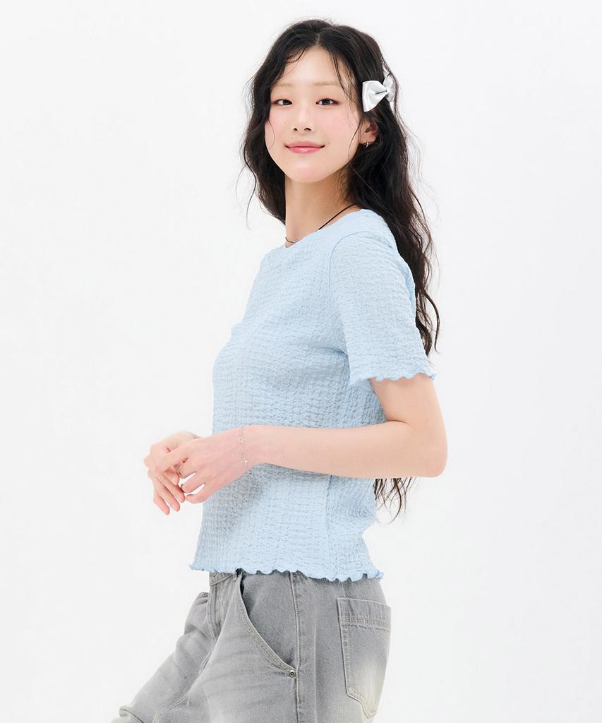CHASECULT Women'S Crinkle Short Sleeve T-Shirt-Fbrg5868D0D