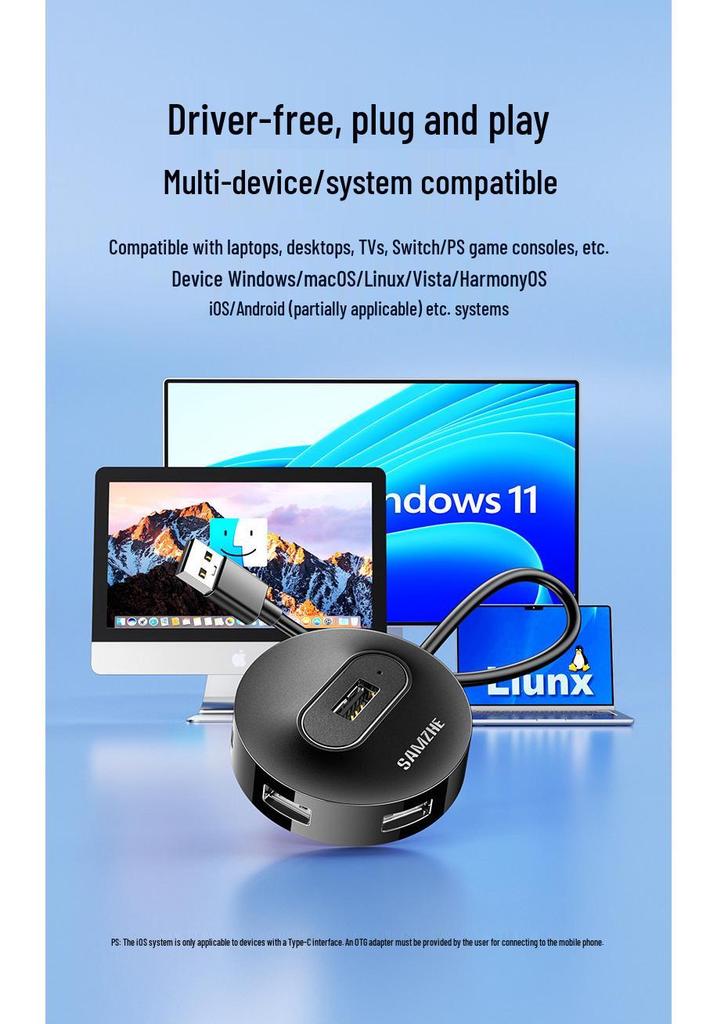 Shan Ze USB Multi-Port Hub Adapter: Dual Port Desktop & Laptop Extender