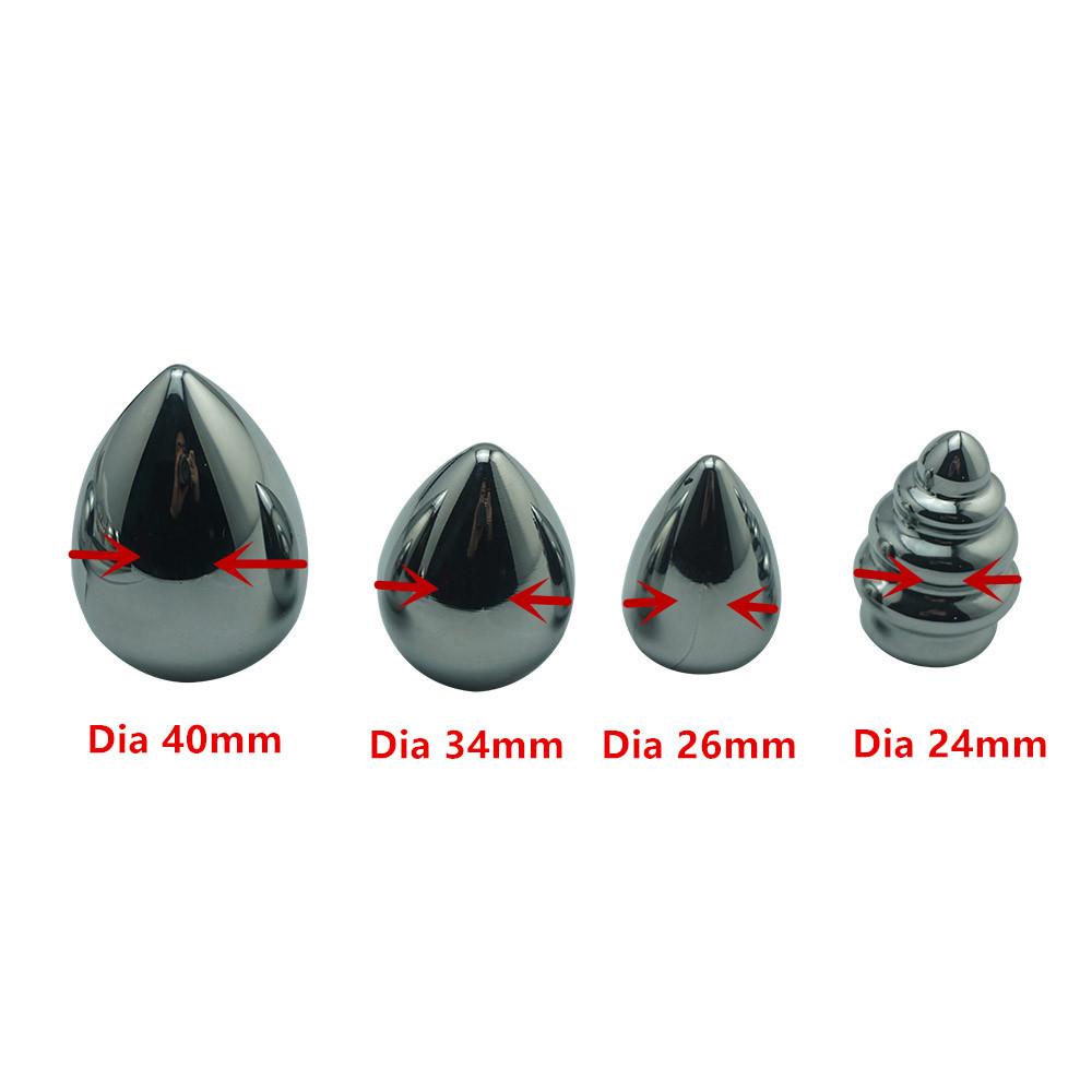 Stainless Steel Metal Sexy Masturbation Back Court Double-Headed Replaceable Anal and Vaginal Plug Adult Sex Health Care Products