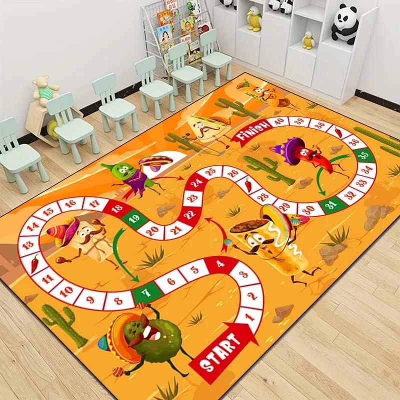 Playful Snakes and Ladders Floor Mat Creative Carpet for Bedroom or Living Room Fun Rug for Dressing Room or Play Area Decor