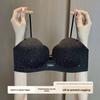 Glitter Strap Petal Cup Seamless One-Piece Bra, Push Up Rounded Bust Small Bust Enhancing Women Bra