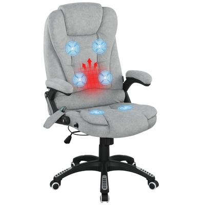 Office Chair with 6-Point Massage with Tilt Function with Heating Adjustable Height 65x71x110-120 Cm Grey