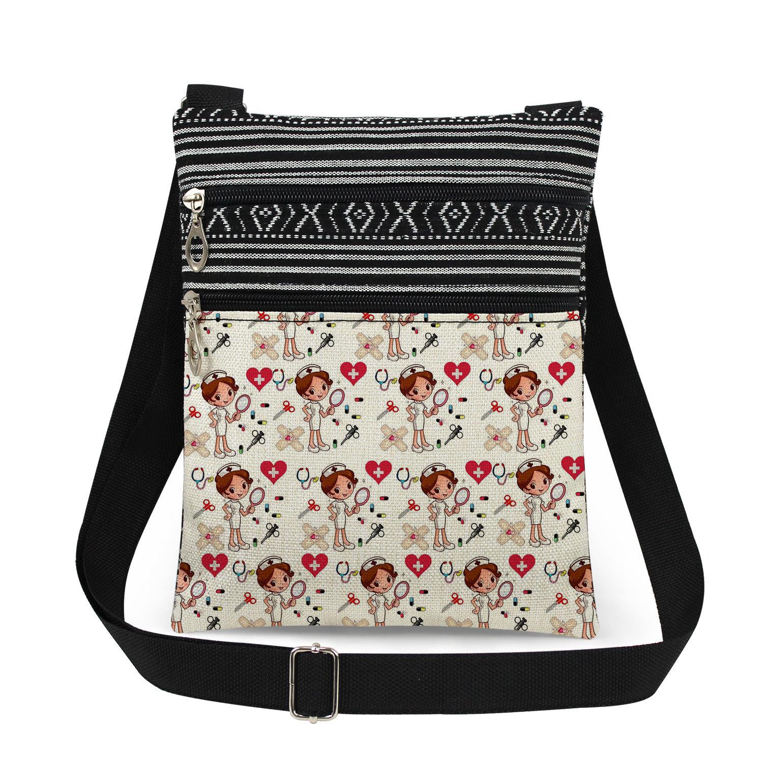 1PC Nurse Print Tote Bags Women Shoulder Handbags Postman Package 6894 KTB