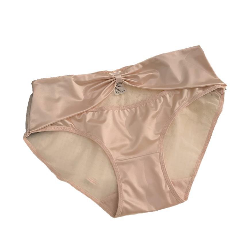 Moonlit Satin Panties: Seamless Cotton Crotch, Feminine Mid-Waist Briefs