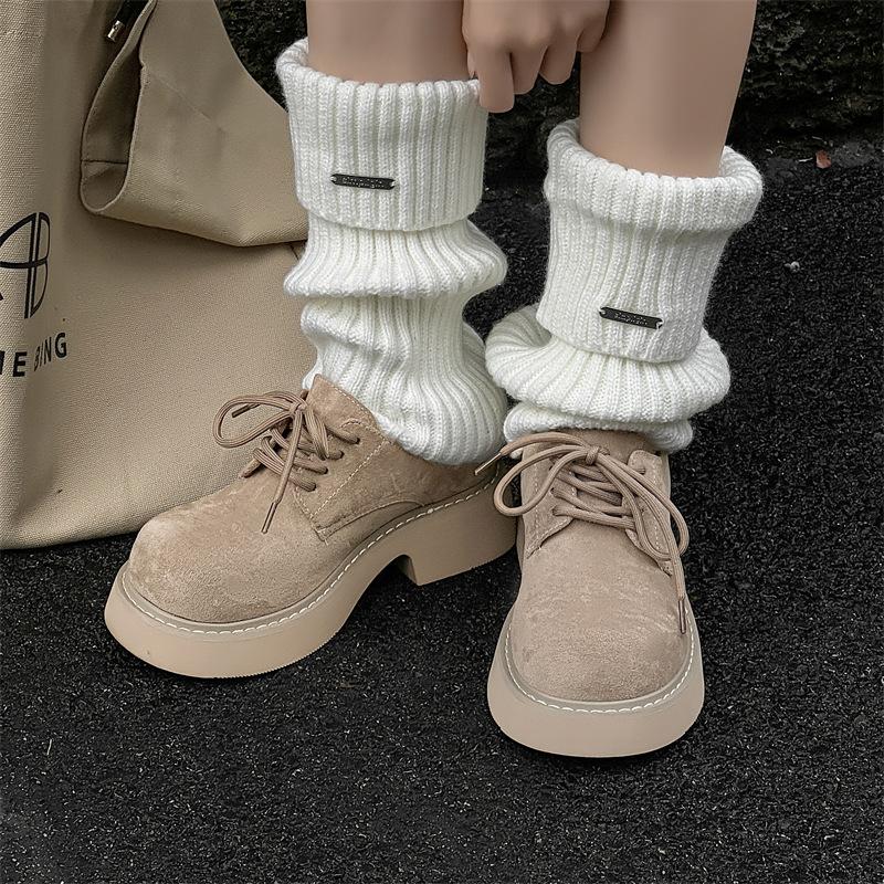 

Mickey Derby shoes big head leather shoes men and women with the same platform casual British couple 9533 gray-5779-K 39